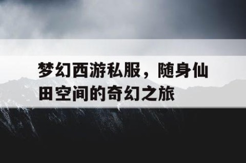 梦幻西游私服，随身仙田空间的奇幻之旅