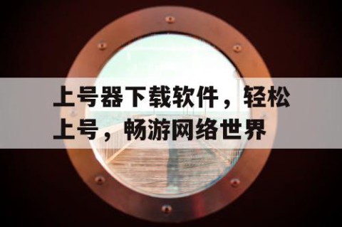 上号器下载软件，轻松上号，畅游网络世界