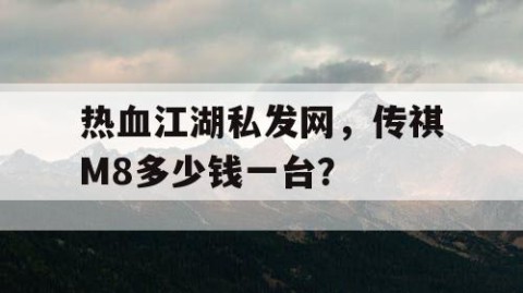 热血江湖私发网，传祺M8多少钱一台？