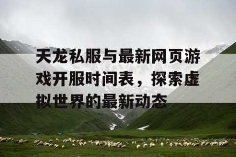 天龙私服与最新网页游戏开服时间表，探索虚拟世界的最新动态