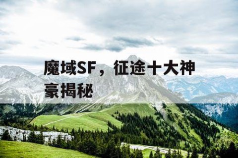 魔域SF，征途十大神豪揭秘