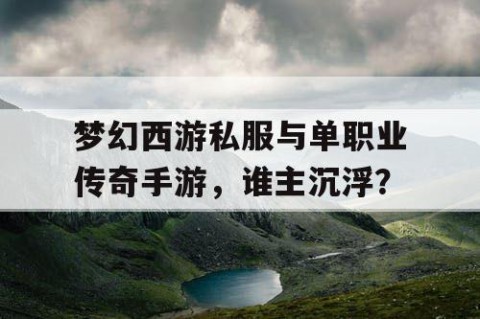 梦幻西游私服与单职业传奇手游，谁主沉浮？