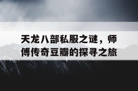 天龙八部私服之谜，师傅传奇豆瓣的探寻之旅