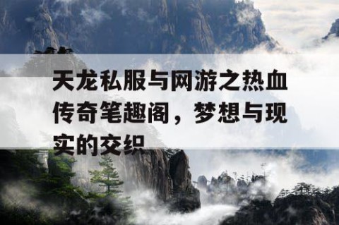 天龙私服与网游之热血传奇笔趣阁，梦想与现实的交织