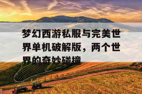 梦幻西游私服与完美世界单机破解版，两个世界的奇妙碰撞