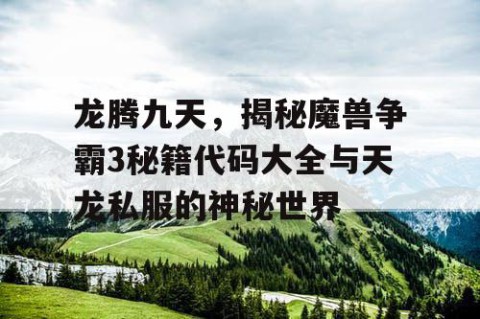 龙腾九天，揭秘魔兽争霸3秘籍代码大全与天龙私服的神秘世界