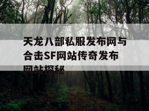 天龙八部私服发布网与合击SF网站传奇发布网站探秘