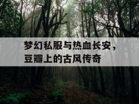 梦幻私服与热血长安，豆瓣上的古风传奇