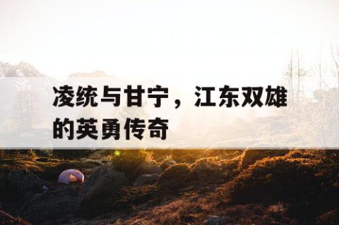 凌统与甘宁，江东双雄的英勇传奇
