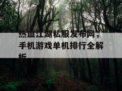热血江湖私服发布网，手机游戏单机排行全解析