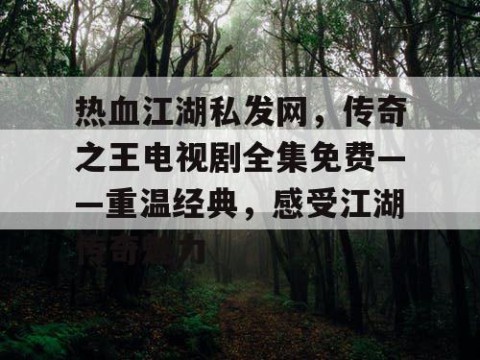 热血江湖私发网，传奇之王电视剧全集免费——重温经典，感受江湖传奇魅力