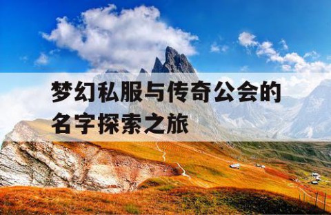 梦幻私服与传奇公会的名字探索之旅