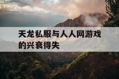 天龙私服与人人网游戏的兴衰得失