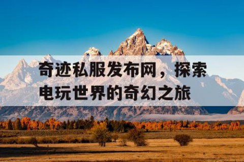 奇迹私服发布网，探索电玩世界的奇幻之旅
