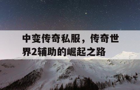 中变传奇私服，传奇世界2辅助的崛起之路