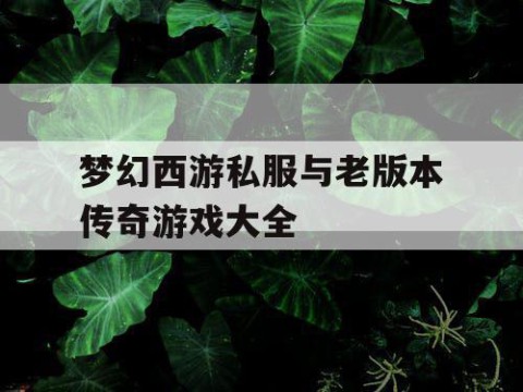 梦幻西游私服与老版本传奇游戏大全