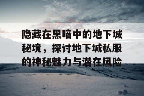 隐藏在黑暗中的地下城秘境，探讨地下城私服的神秘魅力与潜在风险