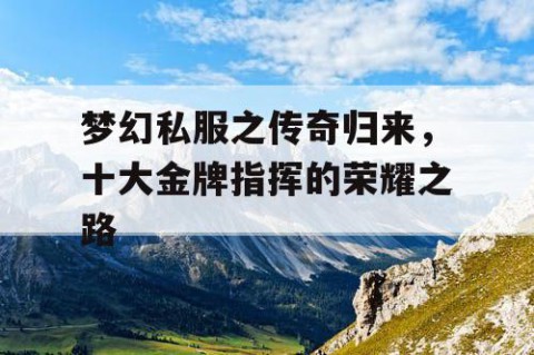 梦幻私服之传奇归来，十大金牌指挥的荣耀之路