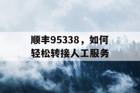 顺丰95338，如何轻松转接人工服务