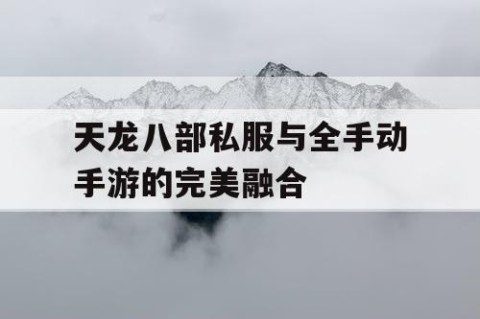 天龙八部私服与全手动手游的完美融合