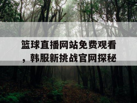 篮球直播网站免费观看，韩服新挑战官网探秘