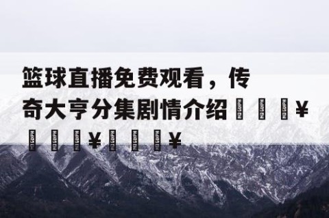 篮球直播免费观看，传奇大亨分集剧情介绍🔥🔥🔥