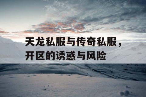 天龙私服与传奇私服，开区的诱惑与风险