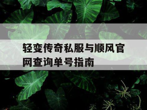 轻变传奇私服与顺风官网查询单号指南