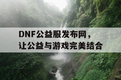 DNF公益服发布网，让公益与游戏完美结合