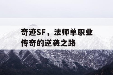 奇迹SF，法师单职业传奇的逆袭之路
