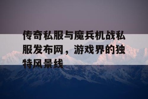 传奇私服与魔兵机战私服发布网，游戏界的独特风景线