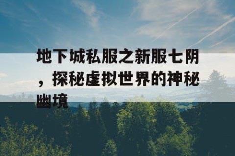 地下城私服之新服七阴，探秘虚拟世界的神秘幽境