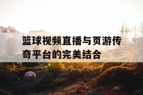 篮球视频直播与页游传奇平台的完美结合