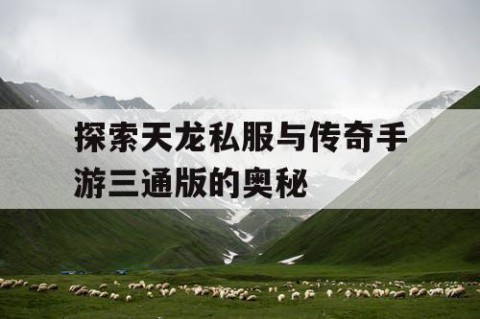 探索天龙私服与传奇手游三通版的奥秘