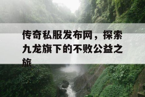 传奇私服发布网，探索九龙旗下的不败公益之旅