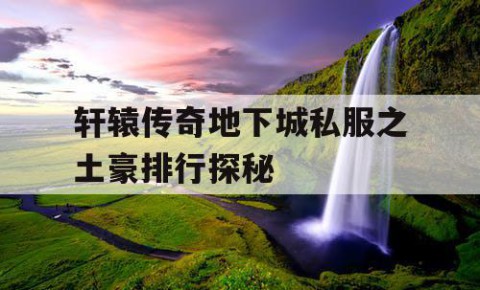 轩辕传奇地下城私服之土豪排行探秘