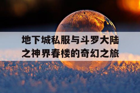 地下城私服与斗罗大陆之神界春楼的奇幻之旅