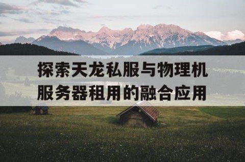 探索天龙私服与物理机服务器租用的融合应用