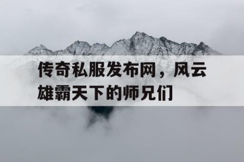 传奇私服发布网，风云雄霸天下的师兄们