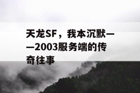天龙SF，我本沉默——2003服务端的传奇往事