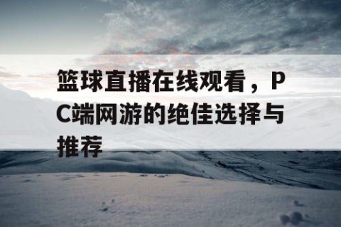 篮球直播在线观看,PC端网游的绝佳选择与推荐