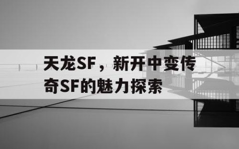 天龙SF，新开中变传奇SF的魅力探索