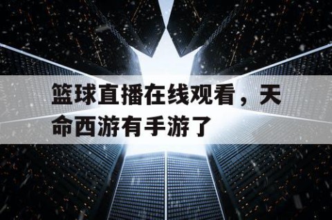 篮球直播在线观看，天命西游有手游了