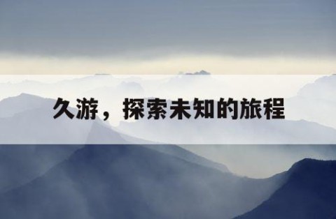 久游，探索未知的旅程