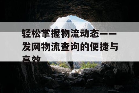 轻松掌握物流动态——发网物流查询的便捷与高效