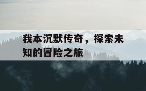 我本沉默传奇，探索未知的冒险之旅