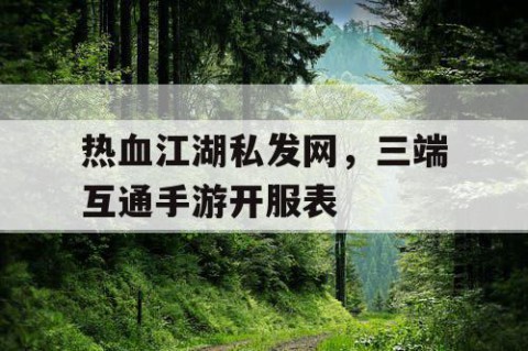 热血江湖私发网，三端互通手游开服表