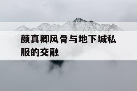 颜真卿风骨与地下城私服的交融