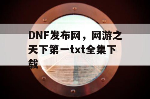 DNF发布网，网游之天下第一txt全集下载
