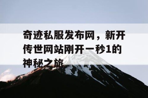 奇迹私服发布网，新开传世网站刚开一秒1的神秘之旅